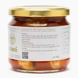 Sarmale de post cu ciuperci învelite în foi de varză murată 370g