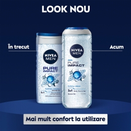 Gel de duș bărbați Pure Impact, 3 în 1, pentru corp, față și păr 0.5l