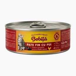 Pateu pentru pisici junior, cu pui, 80g