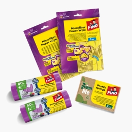 Pachet curățenie - 2 x saci menajeri, 2 x lavete, 2 x bureți