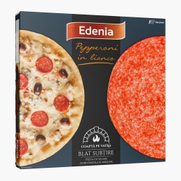 Pizza pepperoni bianco ușor picantă cu blat subțire 380g