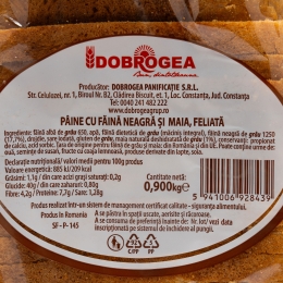 Pâine neagră cu maia, feliată 900g