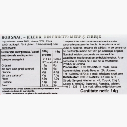 Jeleuri naturale din măr și cireșe, fără zahăr adăugat, 14g