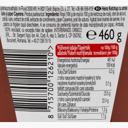 Ketchup picant cu ardei iute și piper Cayenne Fiery Hot 460g