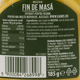 Muștar fin de masă 185g
