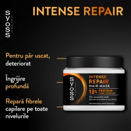 Mască pentru păr uscat și deteriorat Intense Repair, 400ml