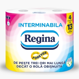 Hârtie igienică Interminabilă, 4 role, 2 straturi