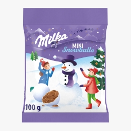 Mini bulgări din ciocolată cu lapte Snowballs 100g