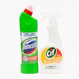 Pachet dezinfectant Pine 750ml + spray pentru bucătărie 500ml