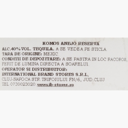 Tequila Anejo Reserva, 40%, 750ml