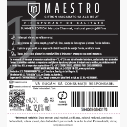 Vin spumant alb brut, Citron Magaratcha, 12%, 0.75l