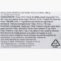 Sos vegetal eco de roșii cu soia 280g