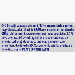 Biscuiți din cacao și cremă cu aromă de vanilie Double Creme, 170g