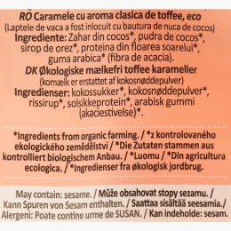 Caramele eco, aromă toffee 150g