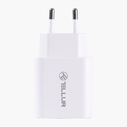 Încărcător cu două porturi, PD 20W + QC3.0 18W, alb