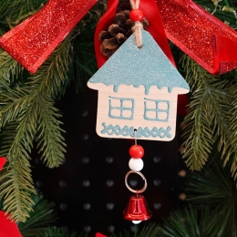 Ornament de brad Căsuță, din lemn, 18cm