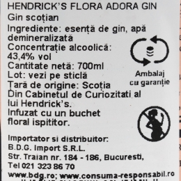 Gin Flora Adora 43.4% alc. 0.7l