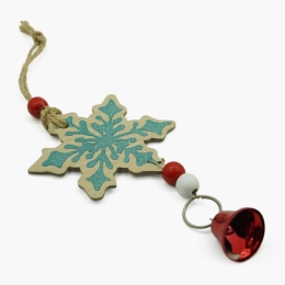 Ornament de brad Fulg de nea, din lemn, 18cm