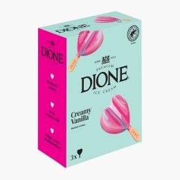 Înghețată de vanilie cu înveliș marmorat Creamy Vanilla, 3x80ml