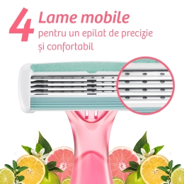 Aparat de ras pentru femei Soleil Escape Citrus, 4 lame, 3 buc