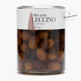 Măslinescu - Măsline negre Leccino cu sâmburi, în saramură, 280g