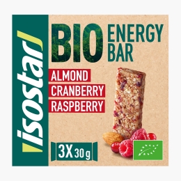 Baton energizant eco cu migdale, merișoare și zmeură 3x30g