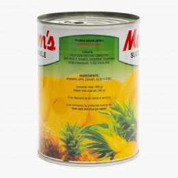 Ananas rondele în sirop, conservă 565g
