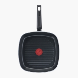 Tigaie grill Simple Cook, 26x26cm, Thermo-Signal, înveliș antiaderent din titan