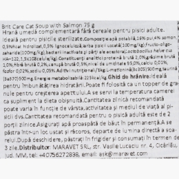Hrană complementară pentru pisici, supă de somon, 75g