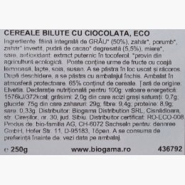 Cereale biluțe cu ciocolată eco, 250g