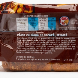 Toast cu făină de secară 500g