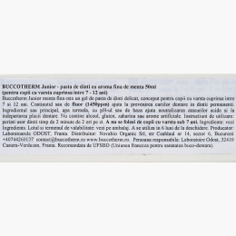 Pastă de dinți cu fluor pentru copii cu aromă de mentă 7-12 ani, 50ml
