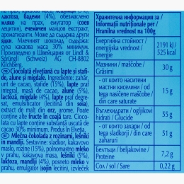 Ciocolată cu lapte, stafide, alune de pădure și migdale, Swiss Milk Chocolate 100g
