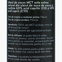 Ulei de Cocos MCT ecologic 250ml