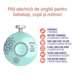Pilă electrică de unghii, pentru bebeluși, copii și mămici