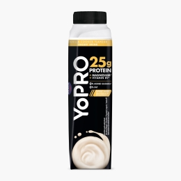 Iaurt de băut cu gust de vanilie și biscuiți, bogat în proteine, fără zahăr, 0.5% grăsime, 300g