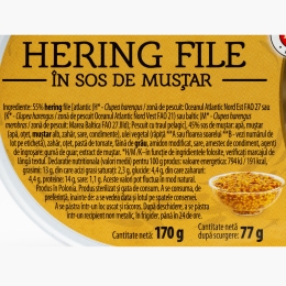 Hering file în sos de muștar 170g