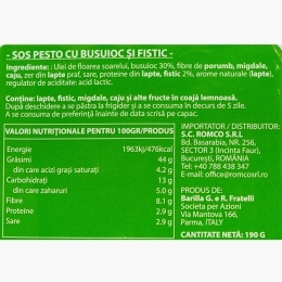 Sos pesto cu fistic 190g