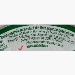 Pastă vegetală tartinabilă din linte roșie cu ardei picant 100g