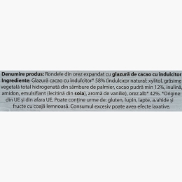 Rondele din orez cu glazură de cacao fără zahăr 66g