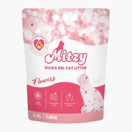 Nisip absorbant pentru pisici silicat, floral, 3.8l