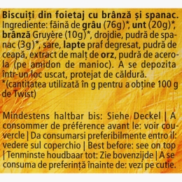 Spirale cu brânză Gruyere și spanac 100g