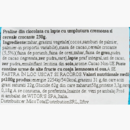 Mini ouă din ciocolată cu lapte și umplutură cremoasă cu cereale, 230g