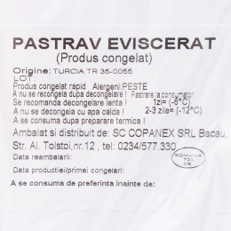 Păstrăv întreg eviscerat 500g