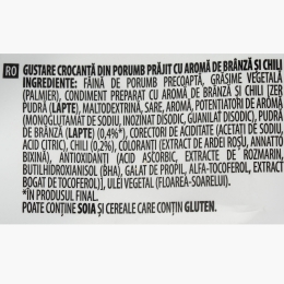 Snacks din porumb cu aromă de brânză și ardei iute Volcano, 90g
