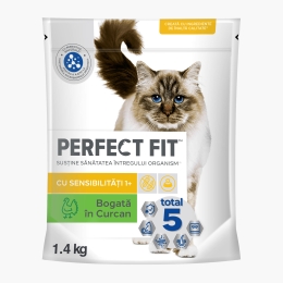 Hrană uscată pentru pisici sensibile adulte, 1.4kg, curcan