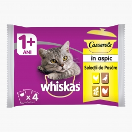 Hrană umedă pentru pisici adulte, 4x85g, selecții de pasăre în aspic