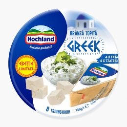 Brânză topită triunghiuri Greek cu feta și tzatziki 140g