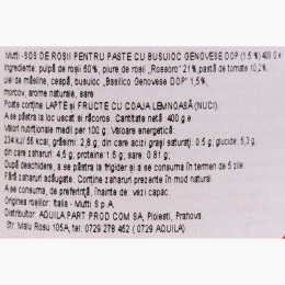 Sos pentru paste cu roșii Rossoro și busuioc genovez PDO 400g