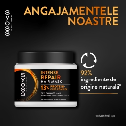 Mască pentru păr uscat și deteriorat Intense Repair, 400ml